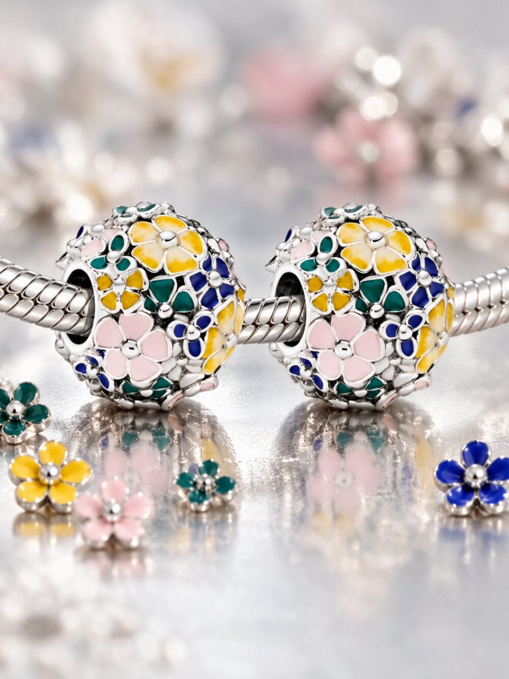 PAIR** Flower Charms